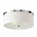 Bromi Design Braxton 20 Inch Round White and Nickel Flush Mount B5301BN